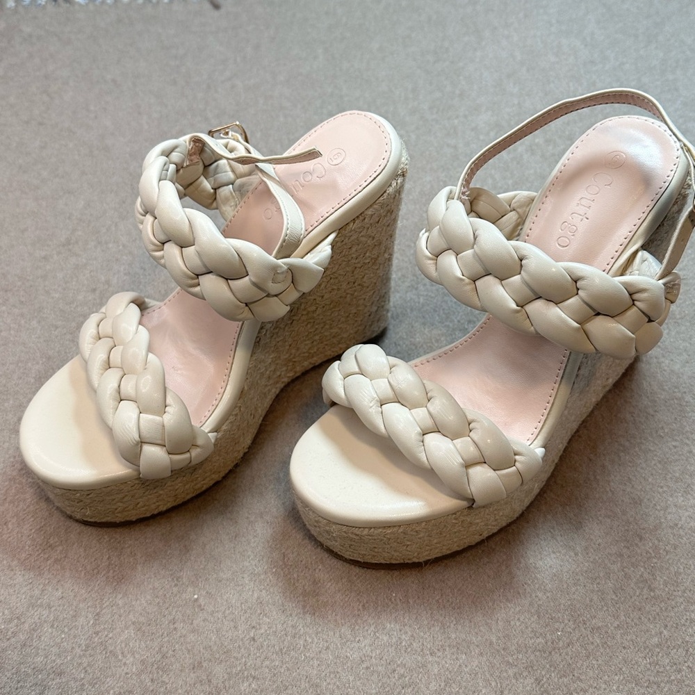 Chic Cream Wedge Sandals